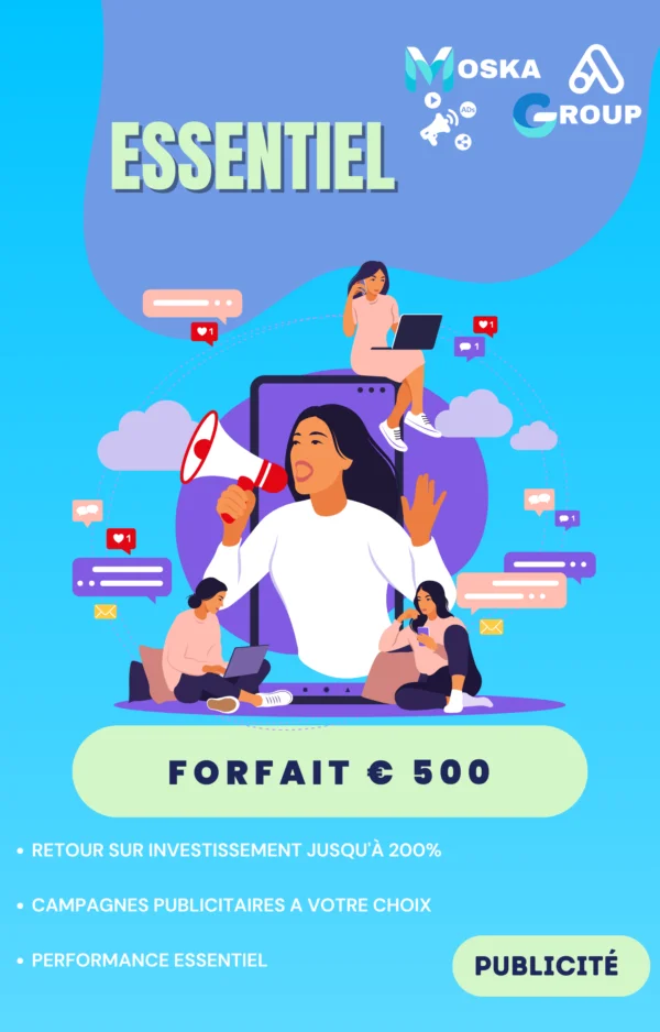 pack essentiel campagne publicité réseaux sociaux moska group